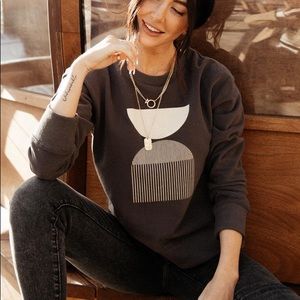 (Bohme Boutique) Geometric Sweatshirt in Charcoal